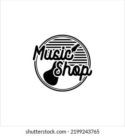 Music Shop Logo Design Vector