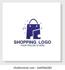 music shop logo template design vector, business logo vector, piano logo vector