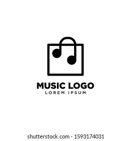 Music Shop Logo template, Music icon logo design inspiration