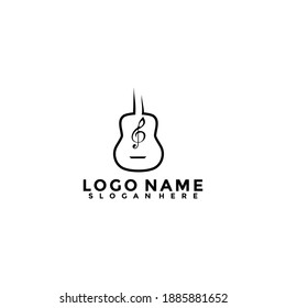 music shop, recording studio, karaoke club vector labels, badges, emblems logo vector. Guitar and microphone illustration