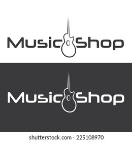 music shop vector design template