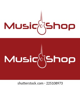 music shop vector design template