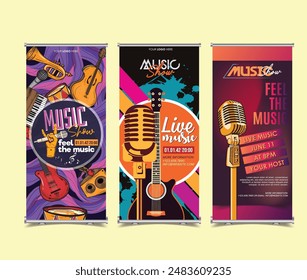 music show banner templates dynamic instruments