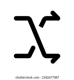 Music Shuffle Icon with Outline Style