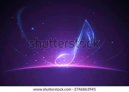 Music sign background with light effects