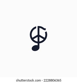Music sign continuous one line drawing G key symbol minimalism design
