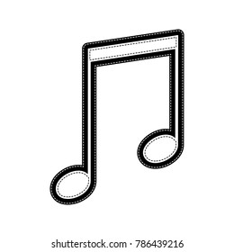 Music sign illustration. Vector. Flat style black icon on white.