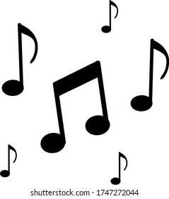 music sign tune flat vector icon