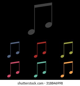 Music sign vector icon set