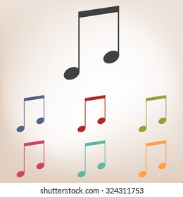 Music sign vector icon set