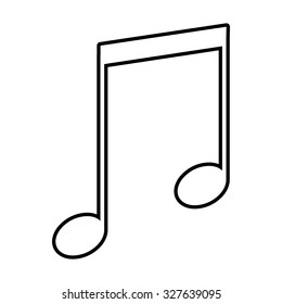 Music sign vector. Line icon