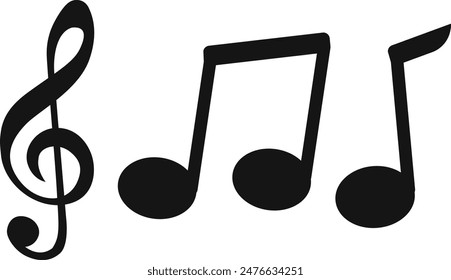 Music sign Vector, Tone music icon, Note music icon, Music notes wave, Curve musical signs