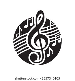 Music sign Vector, Tone music icon, Note music icon, Music notes wave, Curve musical signs
