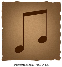 Music sign. Vintage effect