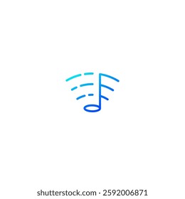 music signal or music lyrics logo concept vector icon