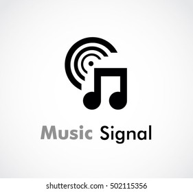 Music signal of song abstract vector and logo design or template tone business icon of company identity symbol concept