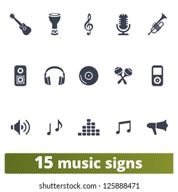 Music signs: vector set of icons