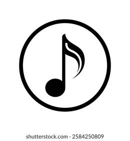 Music silhouette Icon, black color