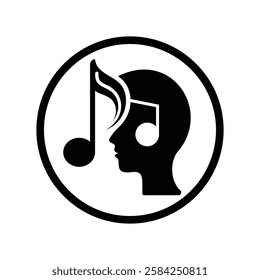 Music silhouette Icon, black color