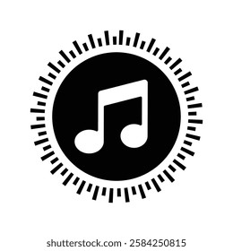 Music silhouette Icon, black color