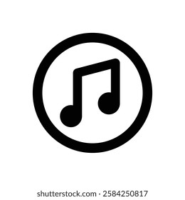 Music silhouette Icon, black color