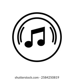 Music silhouette Icon, black color