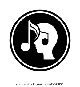 Music silhouette Icon, black color