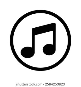 Music silhouette Icon, black color