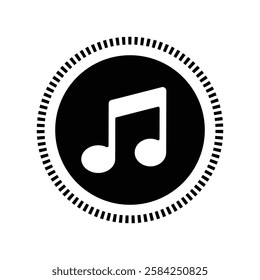 Music silhouette Icon, black color