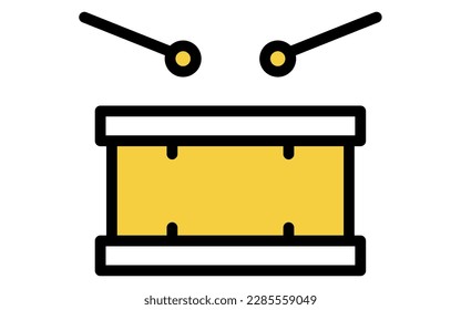 Music, simple drum icon (drummer), Vector Illustration