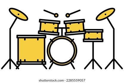 Music, simple drum icon (drummer), Vector Illustration