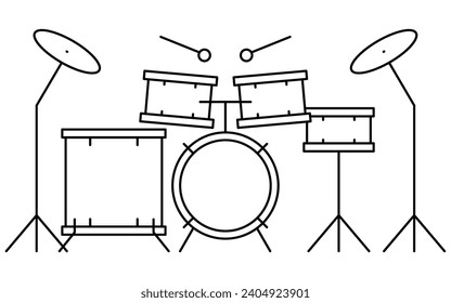 Music, simple drum icon (drummer), Vector Illustration