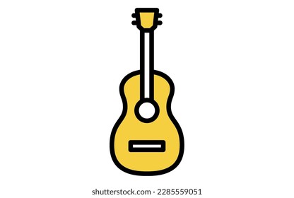 Music, simple guitar icon (guitarist), Vector Illustration