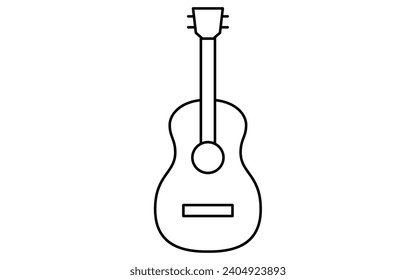 Music, simple guitar icon (guitarist), Vector Illustration