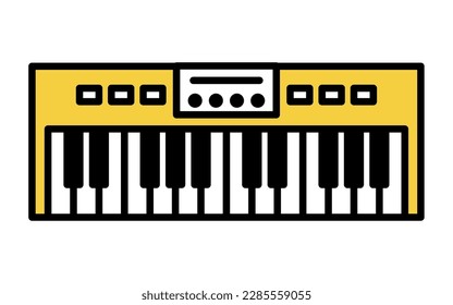 Music, simple keyboard icon (keyboardist), Vector Illustration