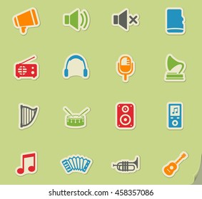 Music simply symbols for web and user interface