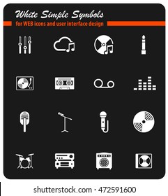 Music simply symbols for web and user interface