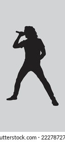 music singer singing silhouette vector art