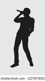 music singer singing silhouette vector art