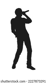 music singer singing silhouette vector art