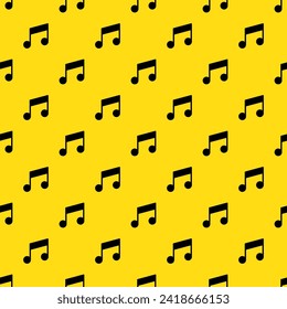 Music single bar note symbol seamless pattern isolated on yellow background. Suitable for design, wrapping paper, covers etc. EPS 10 vector illustration.