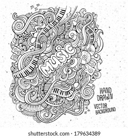 Music Sketchy Notebook Doodles. Hand-Drawn Vector Illustration