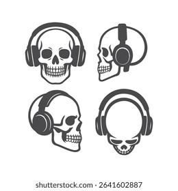Music Skull Headphone Graphic Set