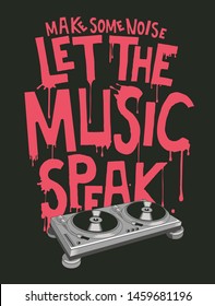 Music slogan and poster vector design