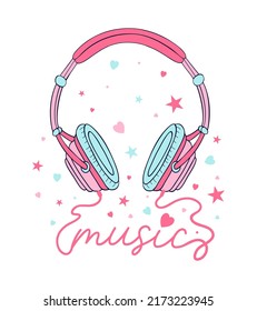 Music slogan. Vector illustration design for fashion fabrics, textile graphics and prints.