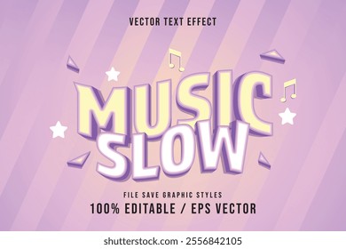 music slow text effect template editable vector