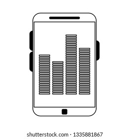 Music and smartphone black and white