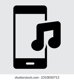 Music smartphone solid icon, use for website mobile app presentation