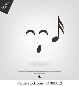 Music smile vector icon