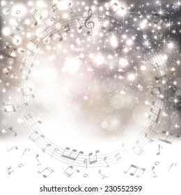 Music snow background